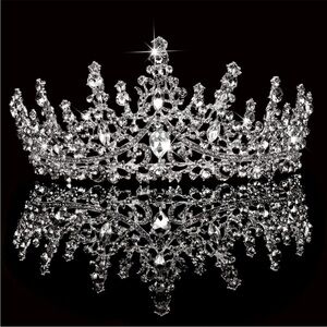 - Silver Wedding Crystal Tiaras and Crowns for Women Royal Queen Headband NEW
